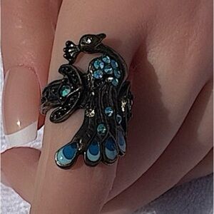 Boho Style Vintage Peacock Statement Ring